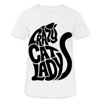 Couleurs de typographie de Cat Lady sélectionnables - T-shirt respirant Femme - blanc - Devant - AI Model Female 172 dark (172cm)