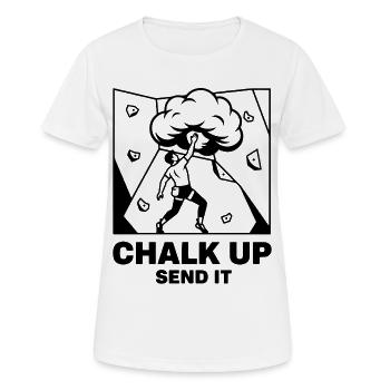 Schreib auf, schick es Kletterspaß - Frauen T-Shirt atmungsaktiv - Weiß - Vorne - AI Model Female 172 dark (172cm)