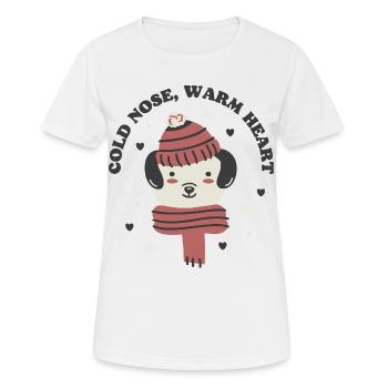 Kalte Nase, warmes Herz - Frauen T-Shirt atmungsaktiv - Weiß - Vorne - AI Model Female 172 dark (172cm)