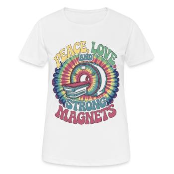 MRI Tech Peace Love And Radiographer Rad Tech - Women's Breathable T-Shirt - white - Front - AI Model Female 172 dark (172cm)