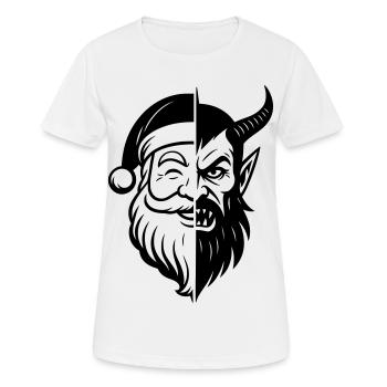 Weihnachtsmann und Weihnachtsmann Peitscher - Frauen T-Shirt atmungsaktiv - Weiß - Vorne - AI Model Female 172 dark (172cm)