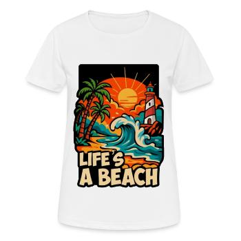 Life's a Beach Sunset - Women's Breathable T-Shirt - white - Front - AI Model Female 172 dark (172cm)