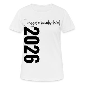 Junggesellenabschied 2026 Unterschriften Gäste Jga - Frauen T-Shirt atmungsaktiv - Weiß - Vorne - AI Model Female 172 dark (172cm)
