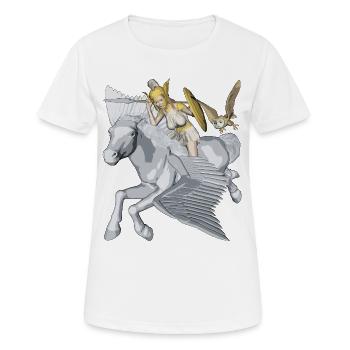 Athene und Pegasus - Frauen T-Shirt atmungsaktiv - Weiß - Vorne - AI Model Female 172 dark (172cm)