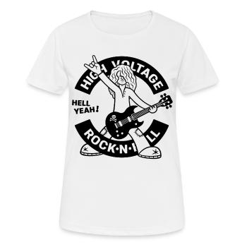 Guitariste de rock rock à haute tension - T-shirt respirant Femme - blanc - Devant - AI Model Female 172 dark (172cm)