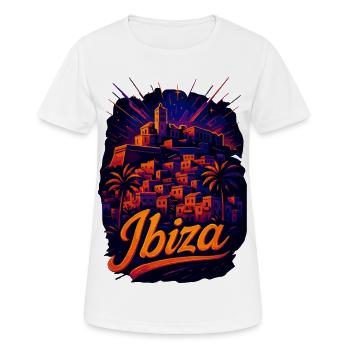 Île d’Ibiza Holiday Silhouette Cadeau d’été - T-shirt respirant Femme - blanc - Devant - AI Model Female 172 dark (172cm)