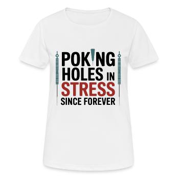 Expert professionnel en soulagement du stress acupuncteur - T-shirt respirant Femme - blanc - Devant - AI Model Female 172 dark (172cm)