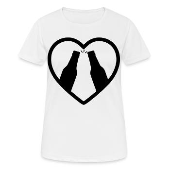 Apéritif de bière Heart Bottles - T-shirt respirant Femme - blanc - Devant - AI Model Female 172 dark (172cm)