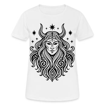 Rauhnächte Perchten Masque Symbole Païen - T-shirt respirant Femme - blanc - Devant - AI Model Female 172 dark (172cm)
