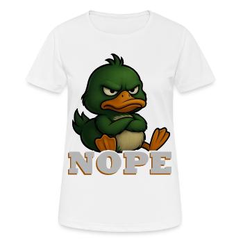 Canard vert sinistre avec No, Canard Drôle Non - T-shirt respirant Femme - blanc - Devant - AI Model Female 172 dark (172cm)