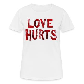 Love Hurts Red Tapes - Women's Breathable T-Shirt - white - Front - AI Model Female 172 dark (172cm)