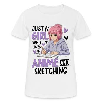 Just A Girl Who Loves Anime And Sketching - Women's Breathable T-Shirt - white - Front - AI Model Female 172 dark (172cm)