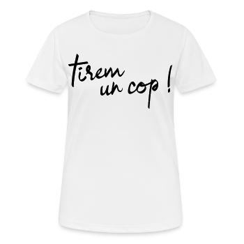 Tirèm un còp! - Frauen T-Shirt atmungsaktiv - Weiß - Vorne - AI Model Female 172 dark (172cm)
