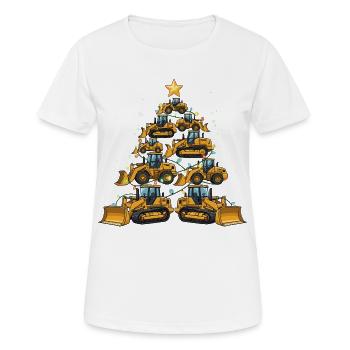 Lustiger Bulldozer Weihnachtsbaum Geschenk  - Frauen T-Shirt atmungsaktiv - Weiß - Vorne - AI Model Female 172 dark (172cm)