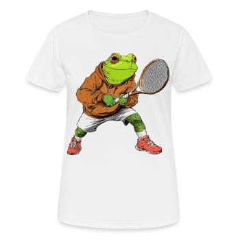 Frogs Tennis - Women's Breathable T-Shirt - white - Front - AI Model Female 172 dark (172cm)