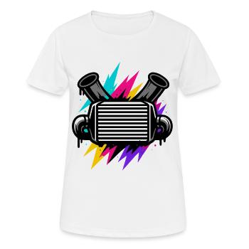 Neon Auto Sound, Tuning Rahmen, Fahrername - Frauen T-Shirt atmungsaktiv - Weiß - Vorne - AI Model Female 172 dark (172cm)