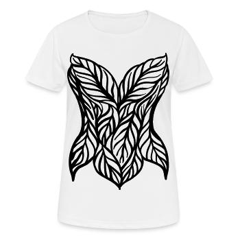 Corset à feuilles élégant – Art au trait inspiré de la nature - T-shirt respirant Femme - blanc - Devant - AI Model Female 172 dark (172cm)