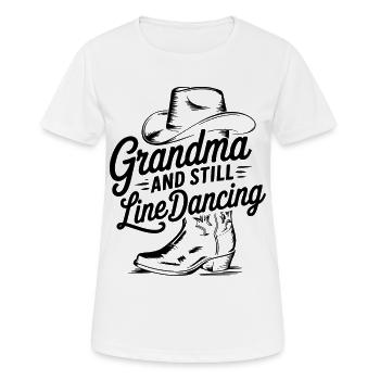 Line Dance Grandma – Fun Western Design - Women's Breathable T-Shirt - white - Front - AI Model Female 172 dark (172cm)
