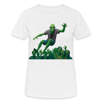 JUMPING ALIEN - geek & scifi - T-shirt respirant Femme - blanc - Devant - AI Model Female 172 dark (172cm)