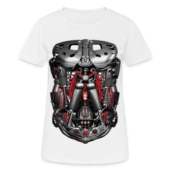 CYBORG ARMOR – Geek & Science-Fiction - Frauen T-Shirt atmungsaktiv - Weiß - Vorne - AI Model Female 172 dark (172cm)