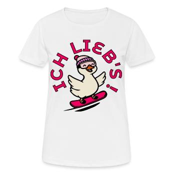 Le ski adore l’hiver de l’oie - T-shirt respirant Femme - blanc - Devant - AI Model Female 172 dark (172cm)