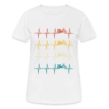 Moped-Scooter Herzschlag-Moped - Frauen T-Shirt atmungsaktiv - Weiß - Vorne - AI Model Female 172 dark (172cm)