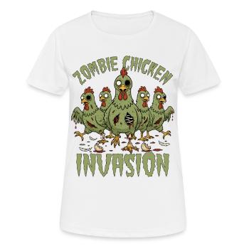Invasion du poulet zombie - T-shirt respirant Femme - blanc - Devant - AI Model Female 172 dark (172cm)