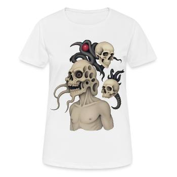 SKULL #3 - dark hell - T-shirt respirant Femme - blanc - Devant - AI Model Female 172 dark (172cm)