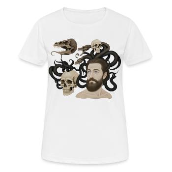 THE DAMNED #2 - dark hell - T-shirt respirant Femme - blanc - Devant - AI Model Female 172 dark (172cm)