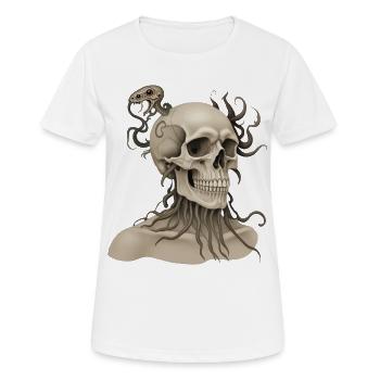 SKULL #2 - dark hell - T-shirt respirant Femme - blanc - Devant - AI Model Female 172 dark (172cm)