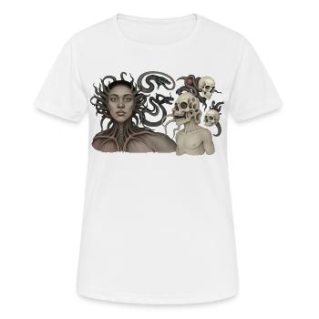 THE DAMNED #8 - dark hell - T-shirt respirant Femme - blanc - Devant - AI Model Female 172 dark (172cm)