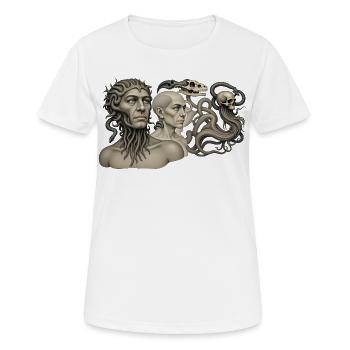 THE DAMNED #4 - dark hell - T-shirt respirant Femme - blanc - Devant - AI Model Female 172 dark (172cm)