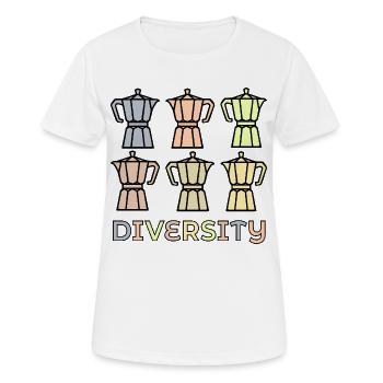 Diversité du café espresso - T-shirt respirant Femme - blanc - Devant - AI Model Female 172 dark (172cm)