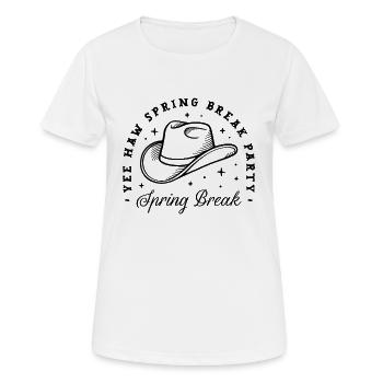 Spring break party cowboy hat country theme funny - Women's Breathable T-Shirt - white - Front - AI Model Female 172 dark (172cm)