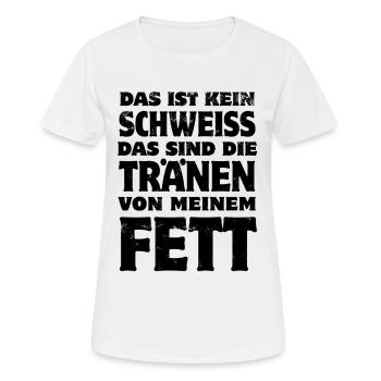 Das ist kein Schweiß - Fitness - abnehmen Spruch - Frauen T-Shirt atmungsaktiv - Weiß - Vorne - AI Model Female 172 dark (172cm)