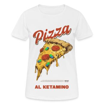 Psychedelische Pizza Scheibe - Frauen T-Shirt atmungsaktiv - Weiß - Vorne - AI Model Female 172 dark (172cm)