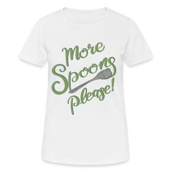 Plus de cuillères, s’il vous plaît ! - T-shirt respirant Femme - blanc - Devant - AI Model Female 172 dark (172cm)