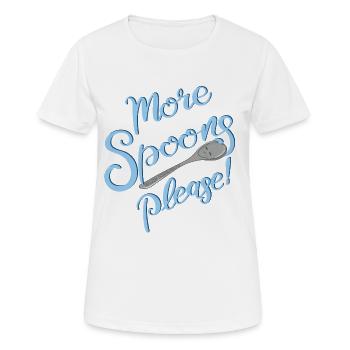 Plus de cuillères, s’il vous plaît ! - T-shirt respirant Femme - blanc - Devant - AI Model Female 172 dark (172cm)