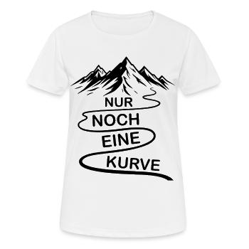 Nur noch eine Kurve lustige Berg und Alpen Sprüche - Frauen T-Shirt atmungsaktiv - Weiß - Vorne - AI Model Female 172 dark (172cm)