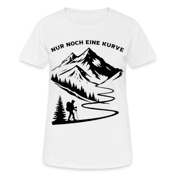 Nur noch eine Kurve lustige Berg und Alpen Sprüche - Frauen T-Shirt atmungsaktiv - Weiß - Vorne - AI Model Female 172 dark (172cm)