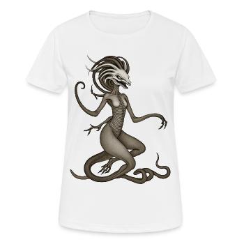BUG #4 - dark hell - T-shirt respirant Femme - blanc - Devant - AI Model Female 172 dark (172cm)