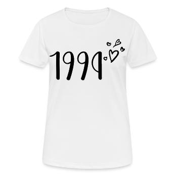 1994 - Frauen T-Shirt atmungsaktiv - Weiß - Vorne - AI Model Female 172 dark (172cm)