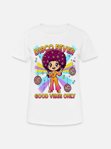 DISCO FEVER Cute Comic 70s - Women's Breathable T-Shirt - white