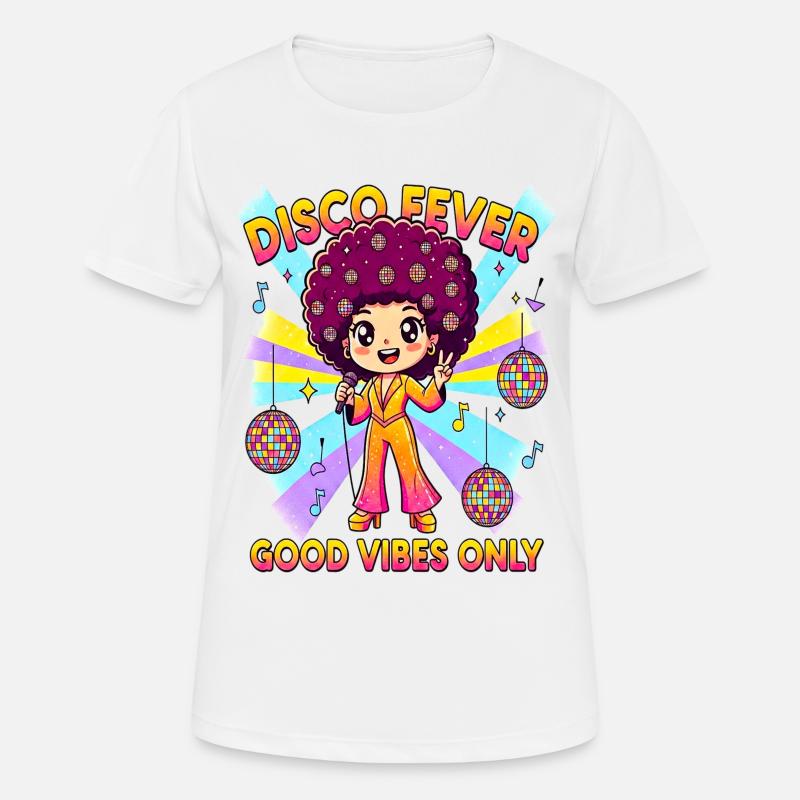 DISCO FEVER Cute Comic 70s - Women's Breathable T-Shirt - white