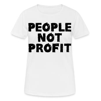 People not profit - T-shirt respirant Femme - blanc - Devant - AI Model Female 172 dark (172cm)