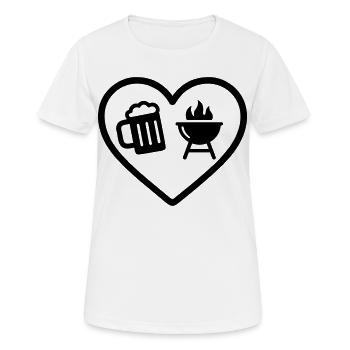 Barbecue à la bière de cœur - T-shirt respirant Femme - blanc - Devant - AI Model Female 172 dark (172cm)