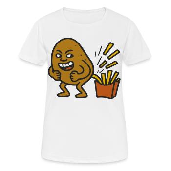Selles de pommes de terre - T-shirt respirant Femme - blanc - Devant - AI Model Female 172 dark (172cm)