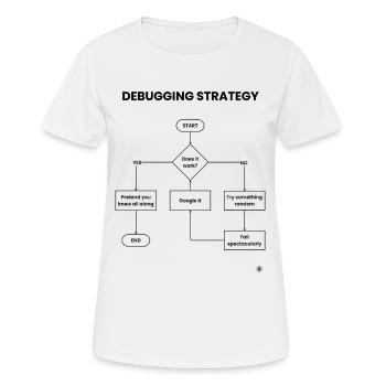 Debugging-Strategie-Flussdiagramm – Funktioniert es Geschenk - Frauen T-Shirt atmungsaktiv - Weiß - Vorne - AI Model Female 172 dark (172cm)