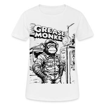 GreaseMonkey Linienzeichnung - Frauen T-Shirt atmungsaktiv - Weiß - Vorne - AI Model Female 172 dark (172cm)