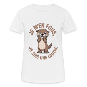 Ist mir egal, ich bin ein lustiger Otter - Frauen T-Shirt atmungsaktiv - Weiß - Vorne - AI Model Female 172 dark (172cm)